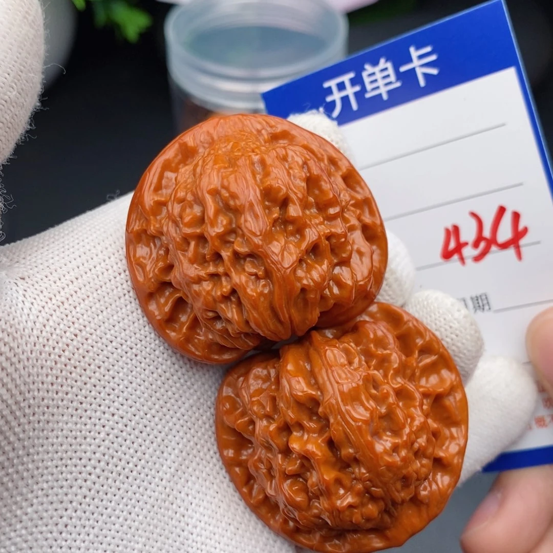 文玩核桃把件42红狮子434