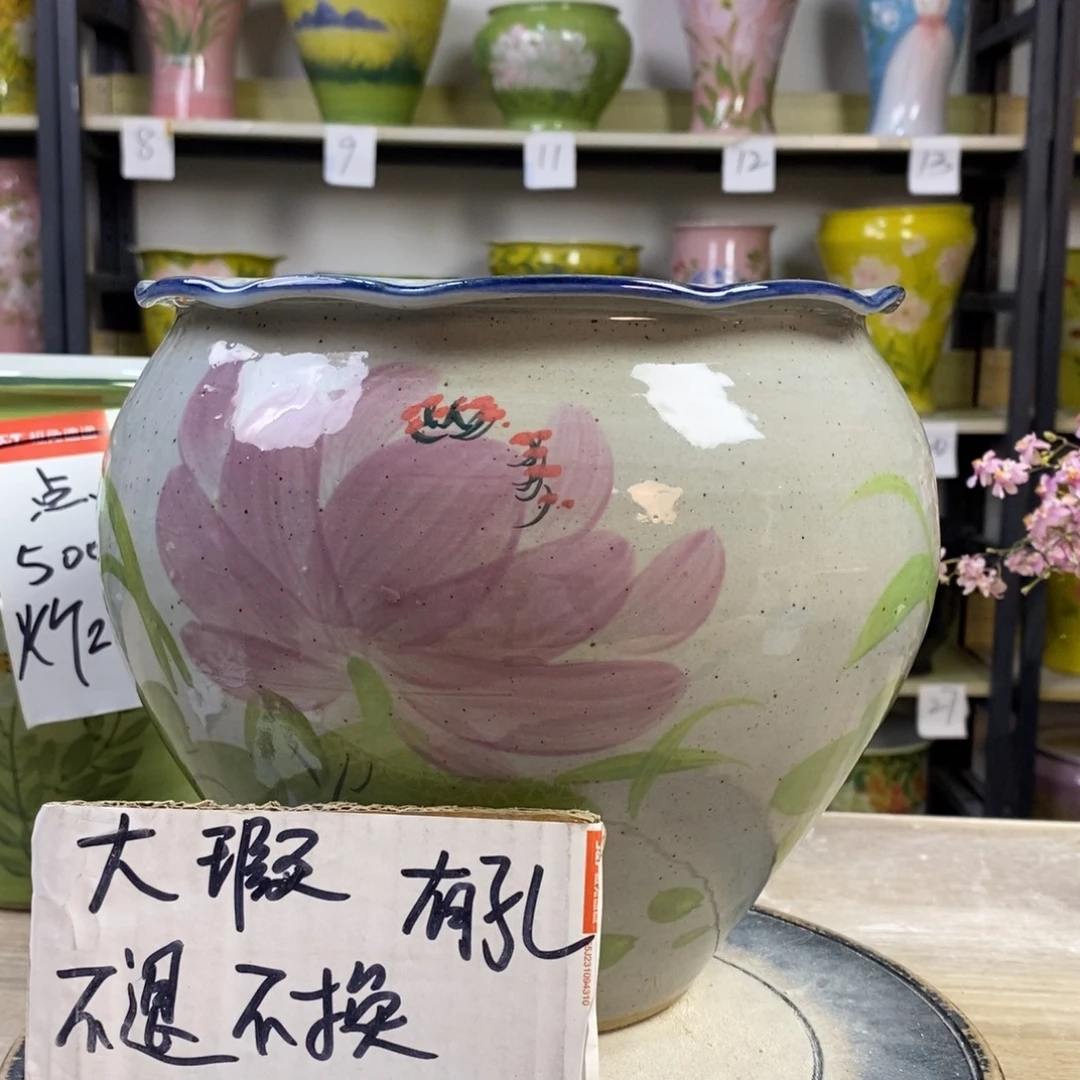 景德镇手工手绘陶瓷花盆