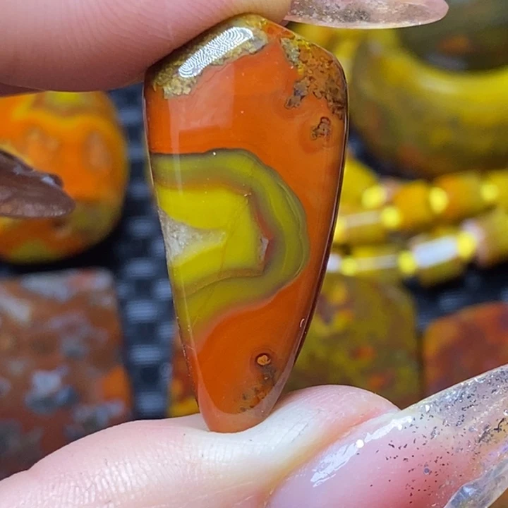 玛瑙/玉髓颈饰足银镀金镶嵌