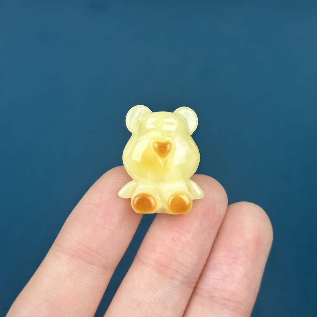 D7244天然蜜蜡 瑕疵特价小熊 17*24*12mm支持复检假一罚十