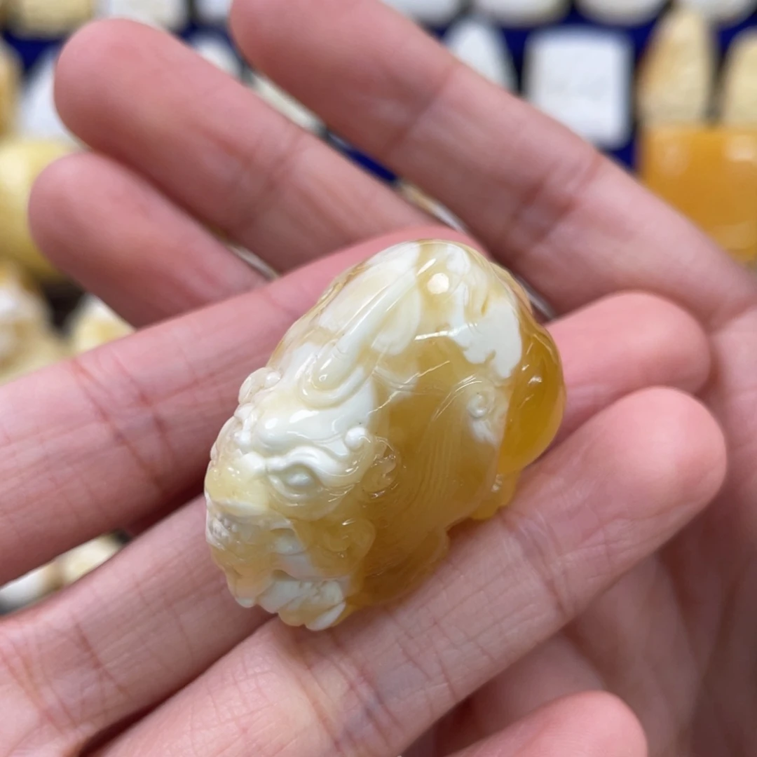 蜜蜡裸石未镶嵌琥珀蜜蜡貔貅吊