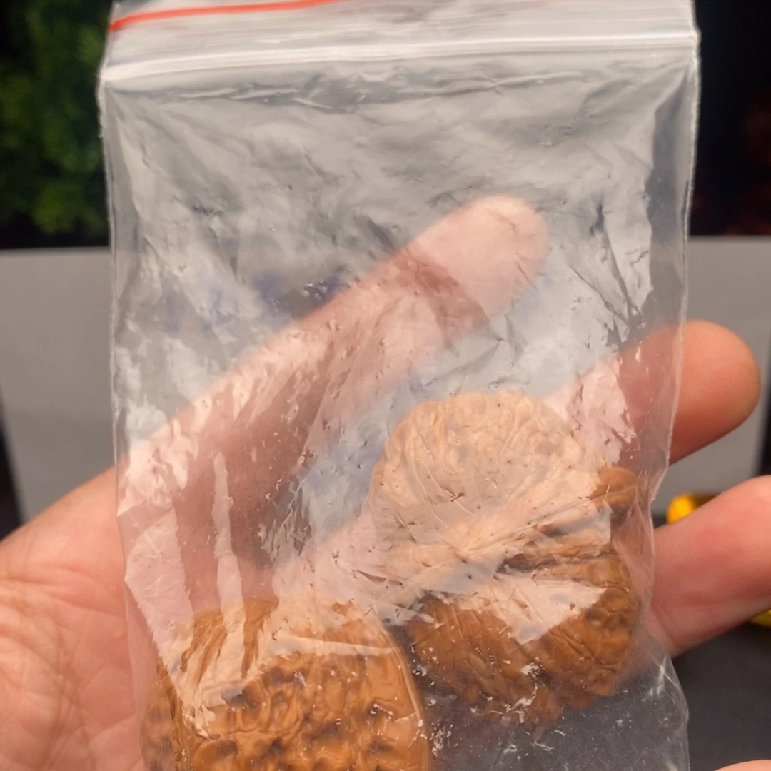 给***汤大叶紫檀（黑酸枝木类）文玩手把件元宝狮子头