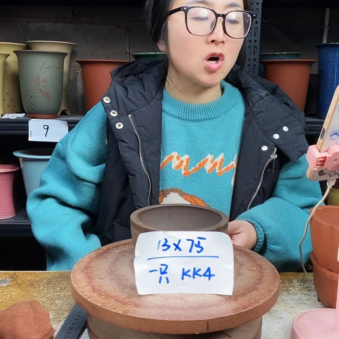 紫砂一只花盆货号KK4