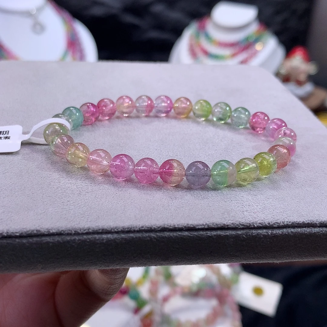 定制碧玺未镶嵌素圈透体人鱼瓜