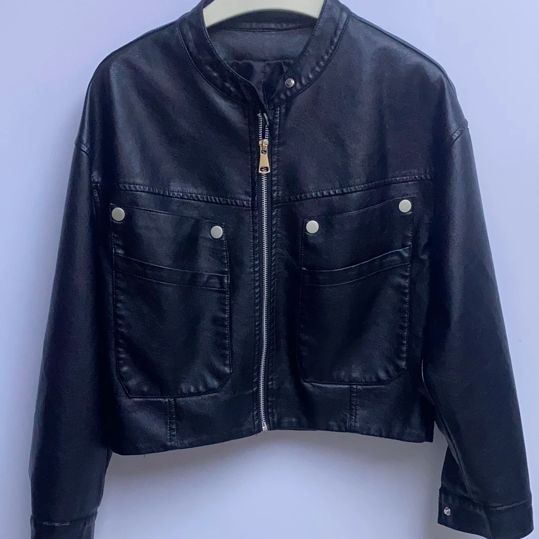 2025春秋新款皮衣时尚机车皮夹克