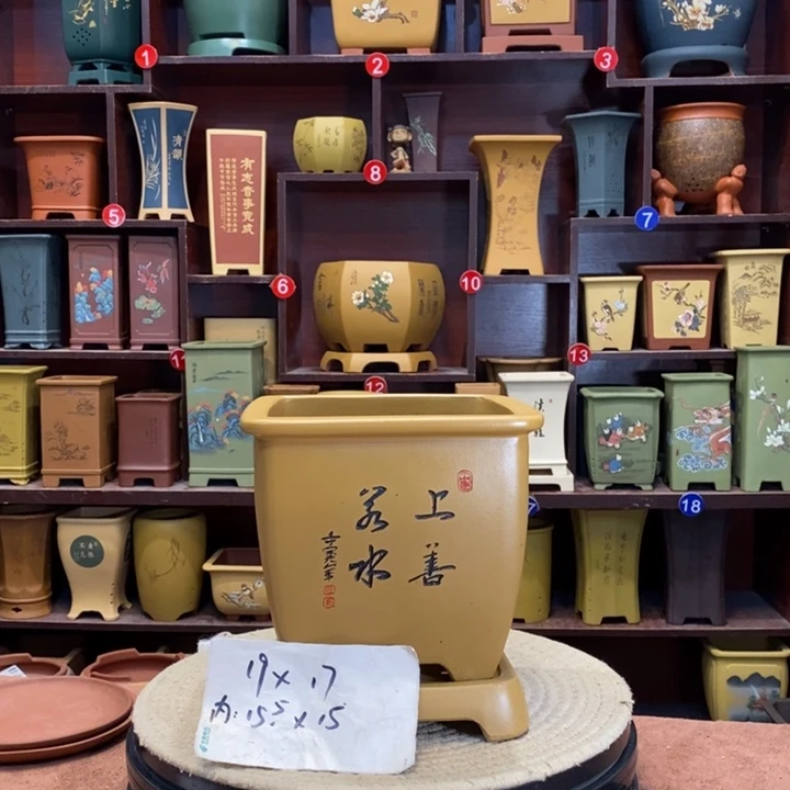 朱泥花盆紫砂陶艺