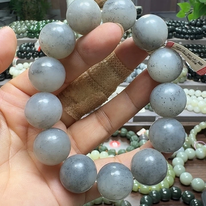 未镶嵌手链和田玉新疆青花卡18