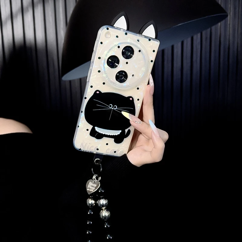 适用oppofindn3手机壳新款findn3套oppo可爱耳朵波点大脸猫咪女款