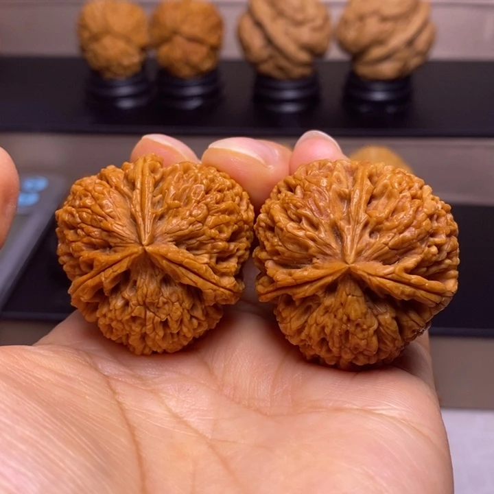 把件文玩核桃盘龙玉凤三楞15