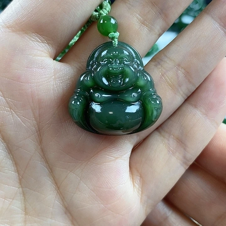 和田玉（碧玉）未镶嵌吊坠(不含链)27mm