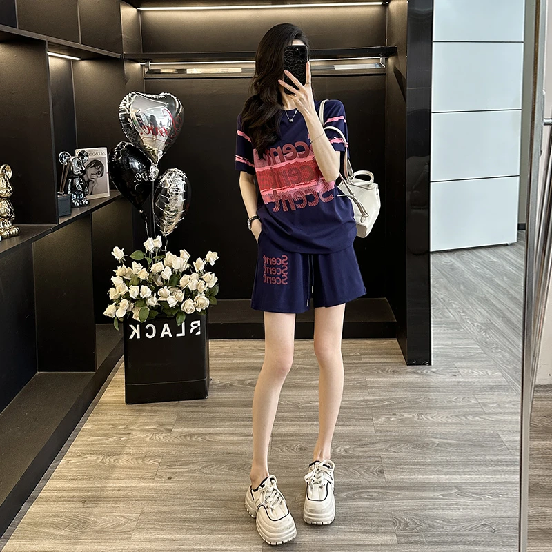 网红休闲运动套装女2025新款爆款洋气宽松夏季穿搭一整套女装潮牌