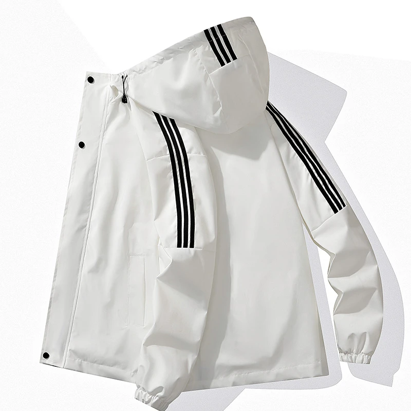 春秋男士外套休闲运动夹克宽松学生男装薄款潮流韩版连帽上衣褂子