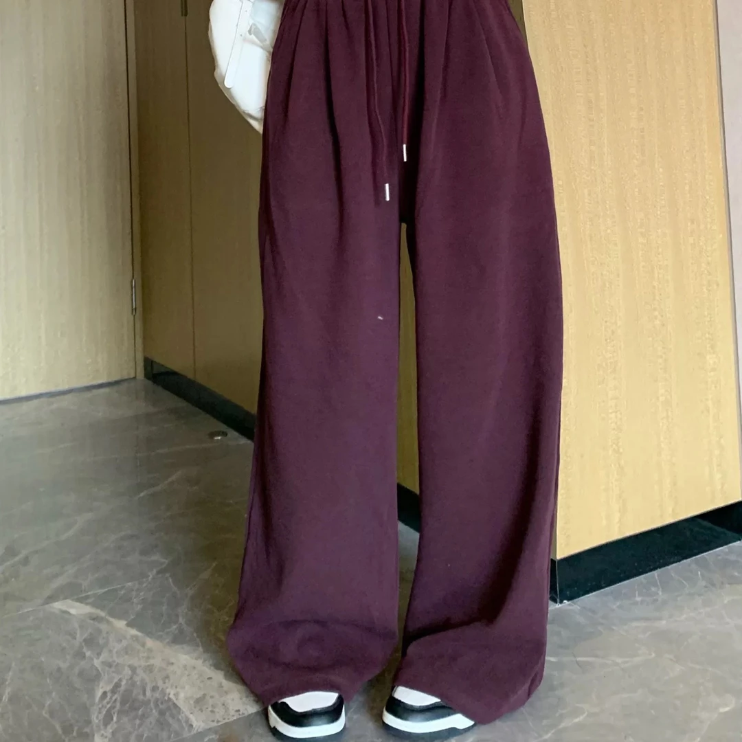 55508垂感宽松束脚阔腿休闲裤