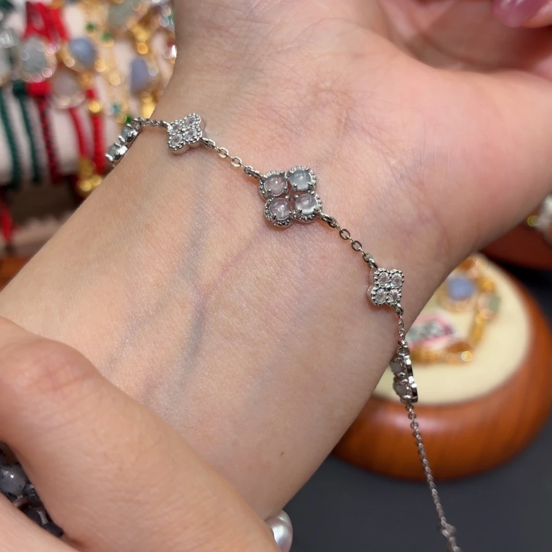 翡翠银S925镶嵌颈饰手链