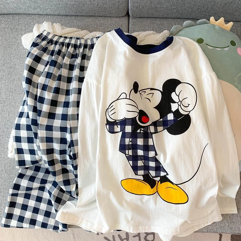 睡衣女春秋夏季纯棉家居服ins长裤长袖2025新款秋季套装卡通可爱