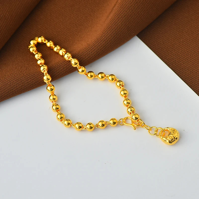 足银手链 【淞湃】足银手链 金色时尚女款手提包珠珠手链气质百搭