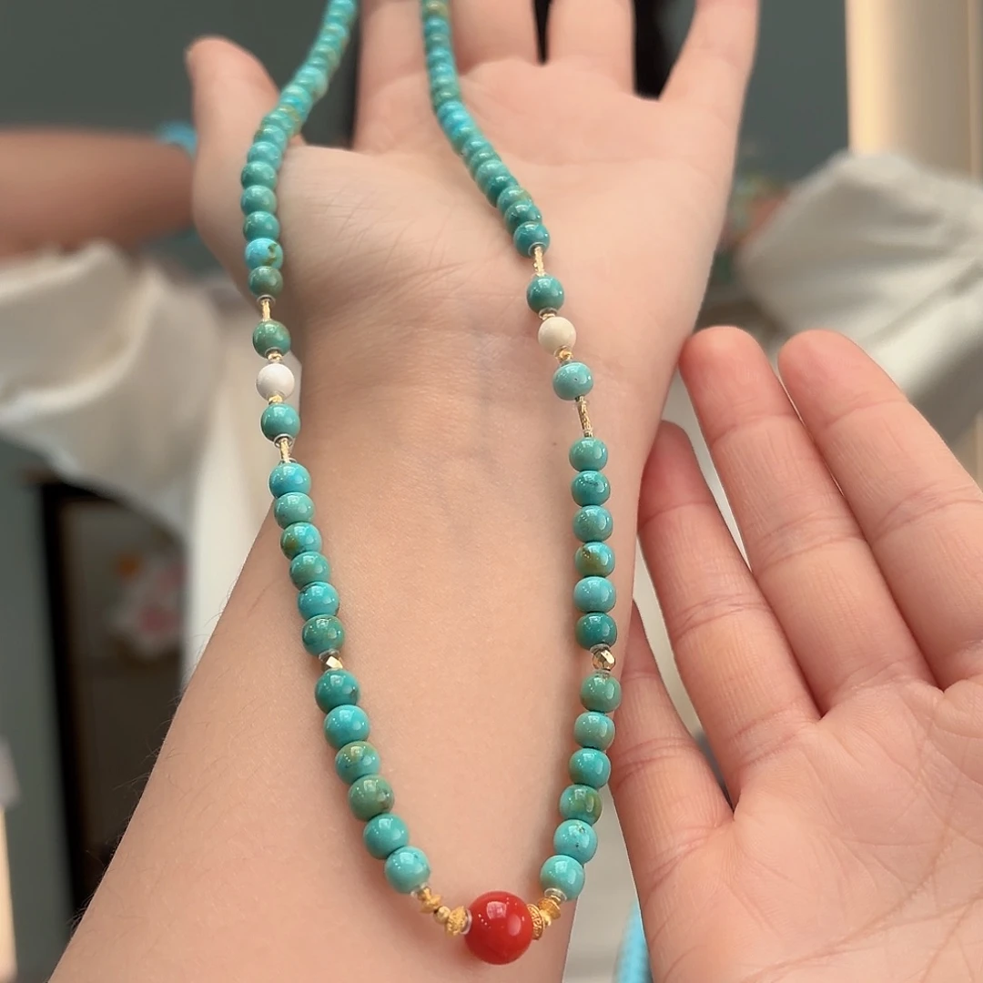 绿松石18K金镶嵌颈饰