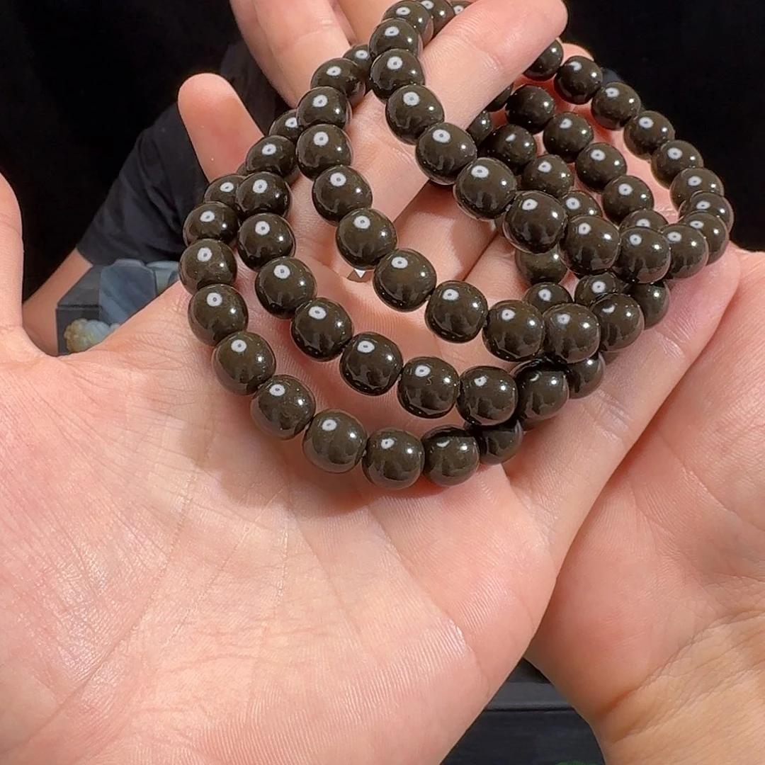 手链未镶嵌和田玉和田玉且末金山矿咖啡糖卡10