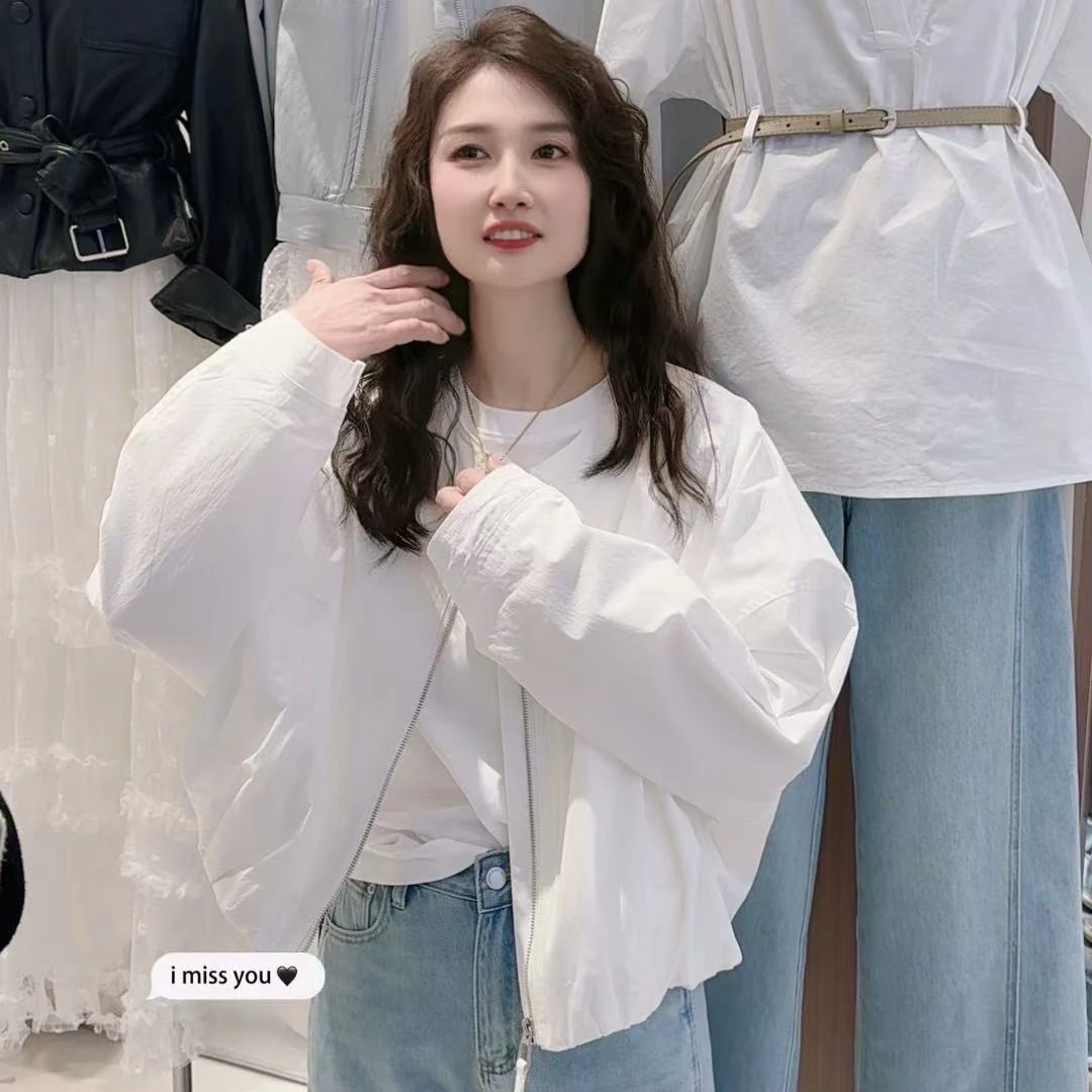 芬芬精选 休闲风圆领纯色韩版简约外套1606