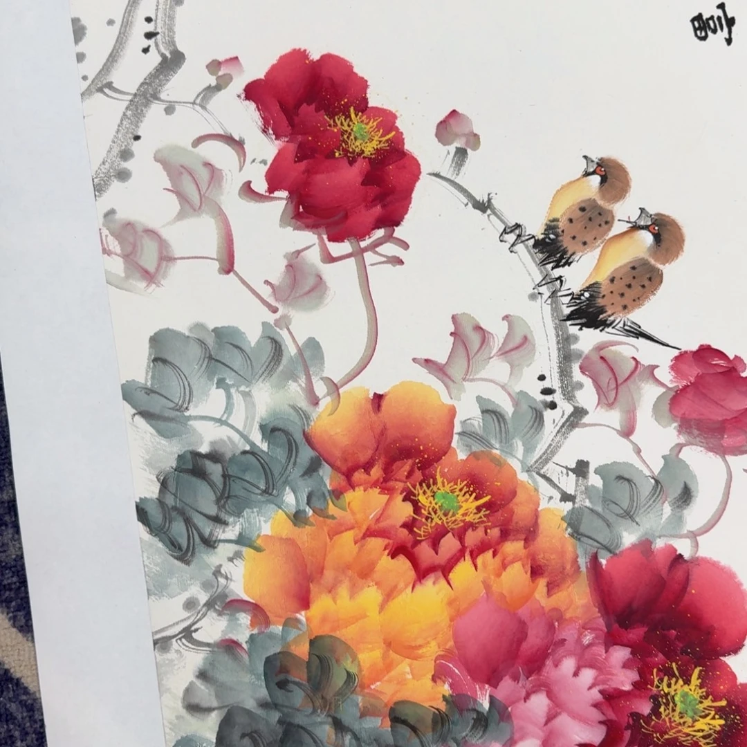 国画国画作品山水花鸟