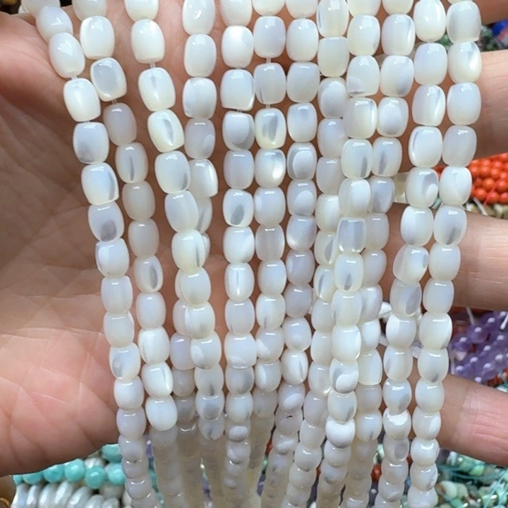 合金玛瑙/玉髓珠宝半成品一条5x6m白蝶贝米珠