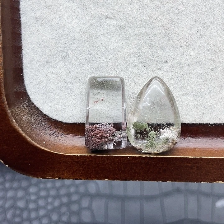 水晶未镶嵌珠宝半成品35幽灵两颗