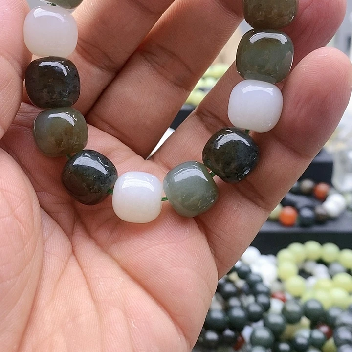 【闪购商品】手链未镶嵌和田玉14且末三杰