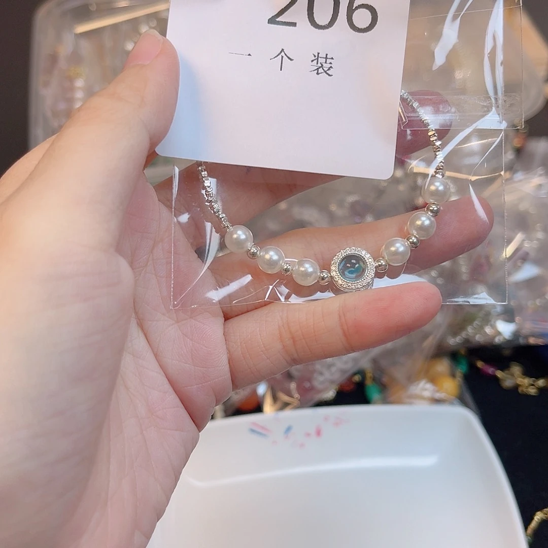 水晶珠宝半成品银S925镀金镶嵌206 。
