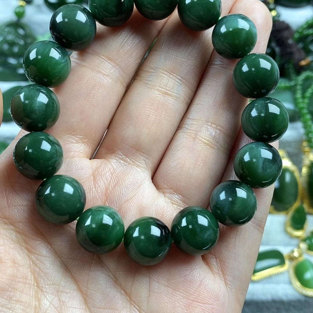 和田玉未镶嵌颈饰12mm