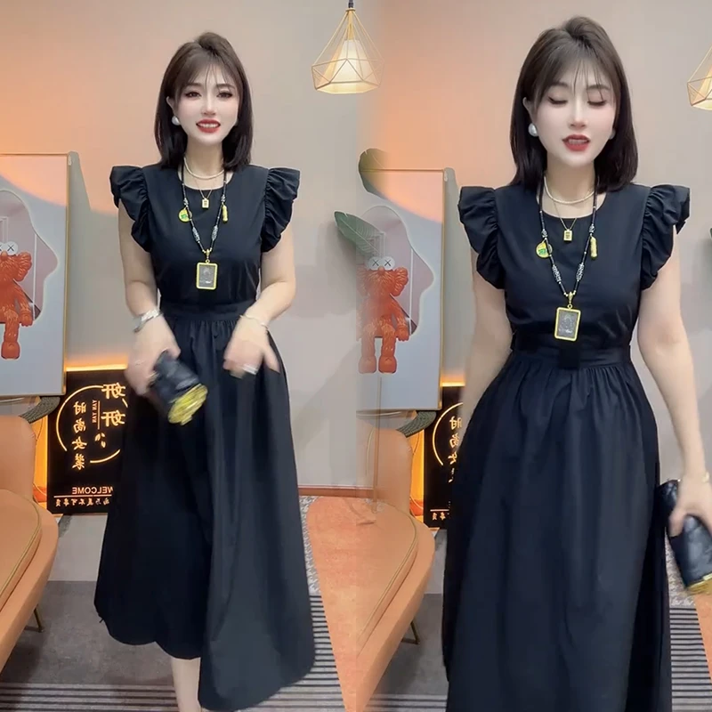 2025夏季新款时尚显瘦气质网红高档洋气女高级百搭大码宽松连衣裙