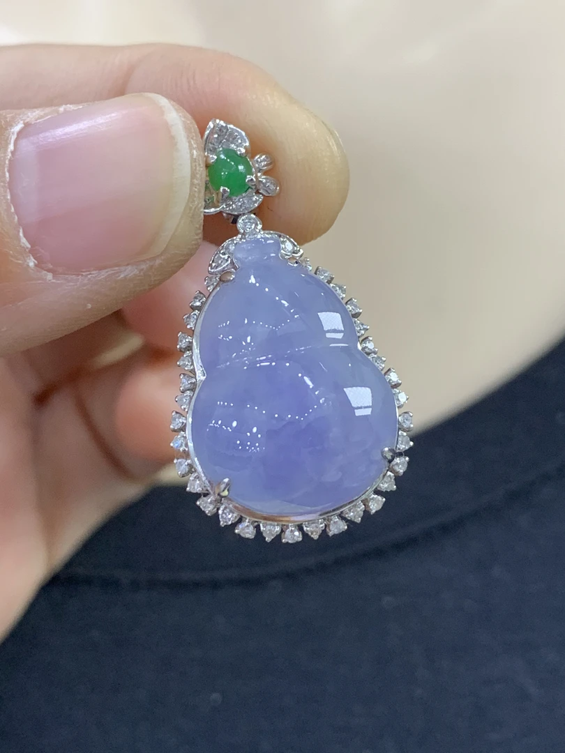 18k金镶嵌紫罗兰葫芦，完美