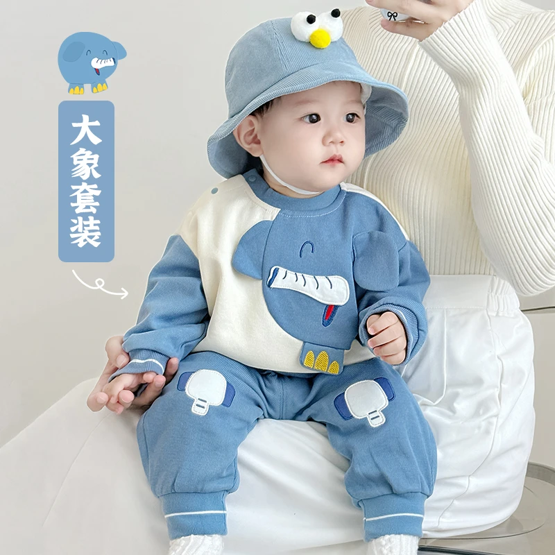 男童春装小童婴儿套装婴幼儿分体两件套春秋一岁儿童宝宝开春衣服