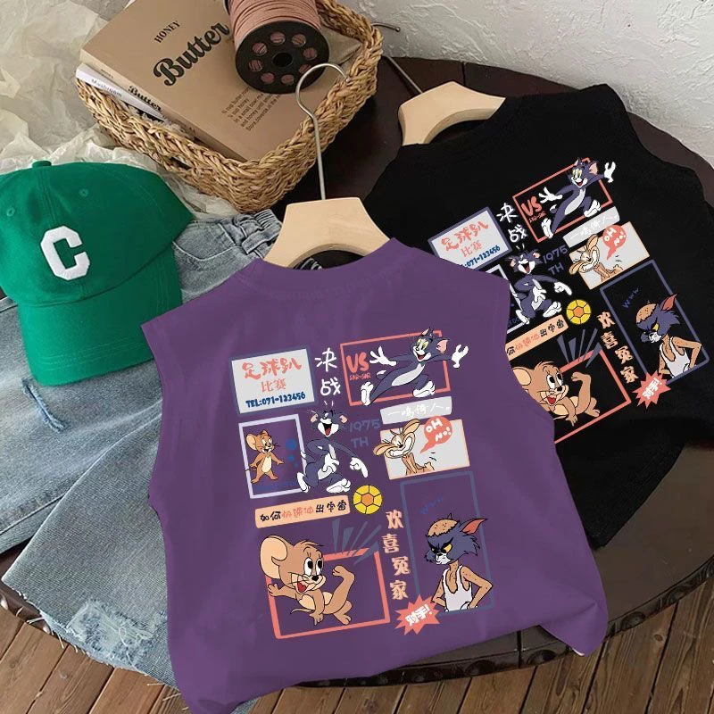 男童短袖背心2025新款儿童纯棉上衣童装无袖小童夏季宝宝夏装