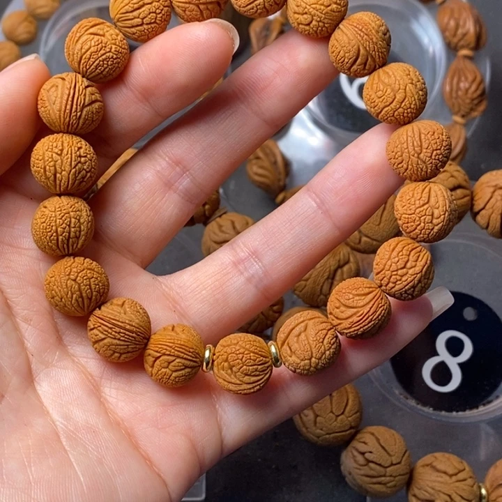 文玩核桃手串秦岭野生龙纹桃核13