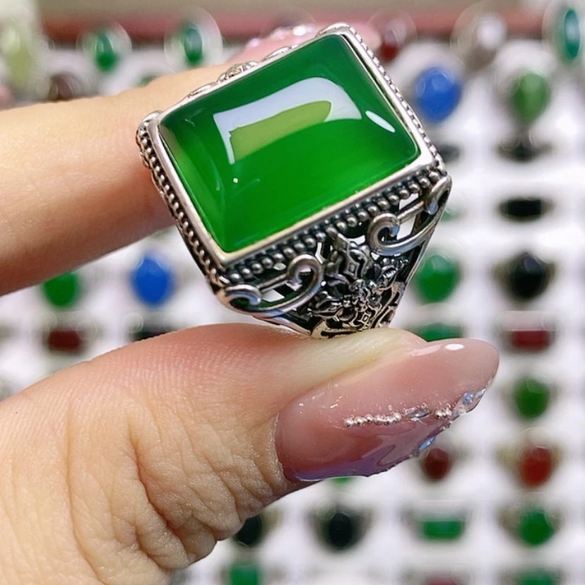 【闪购商品】银S925镶嵌戒指玛瑙/玉髓