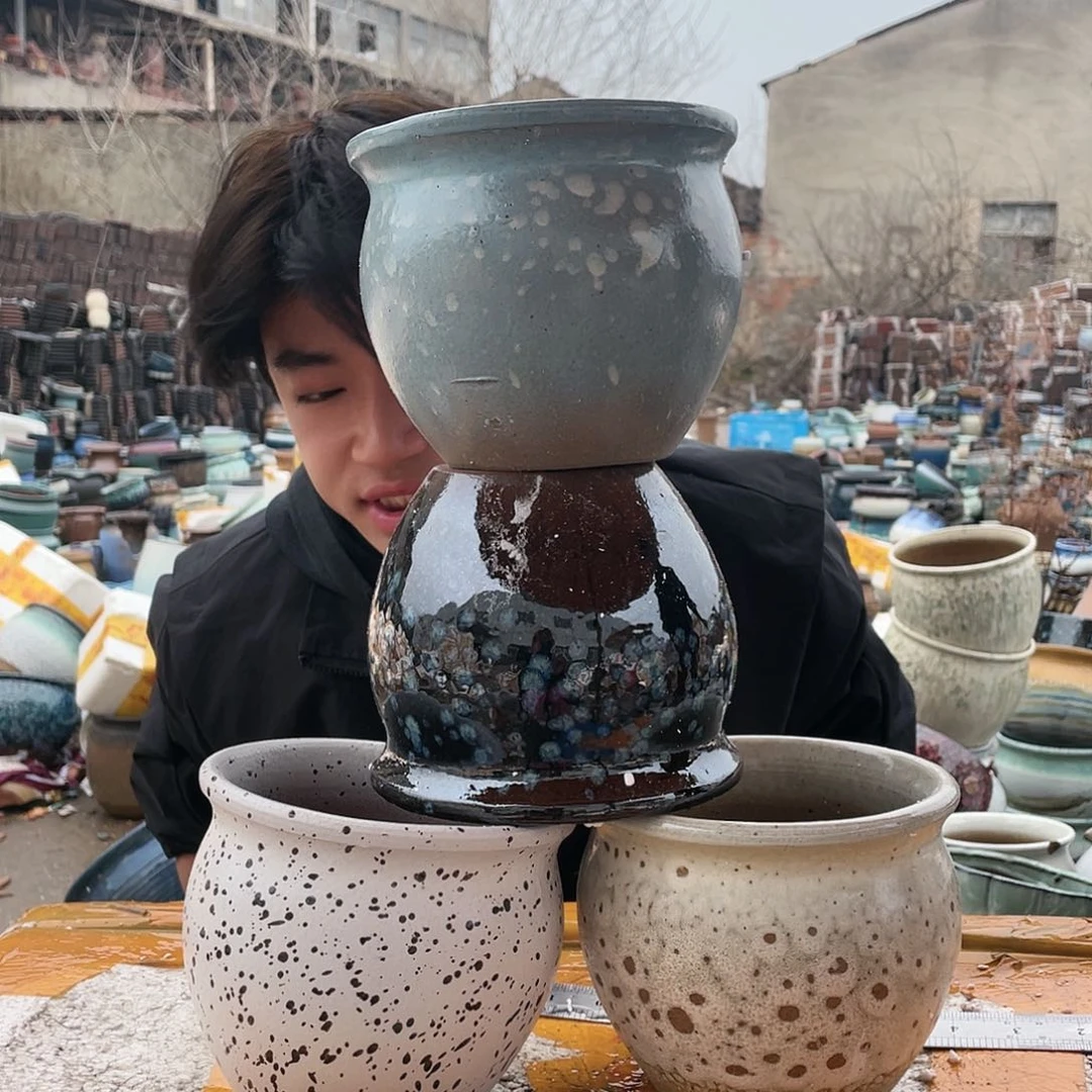 宜兴紫砂粗陶花盆