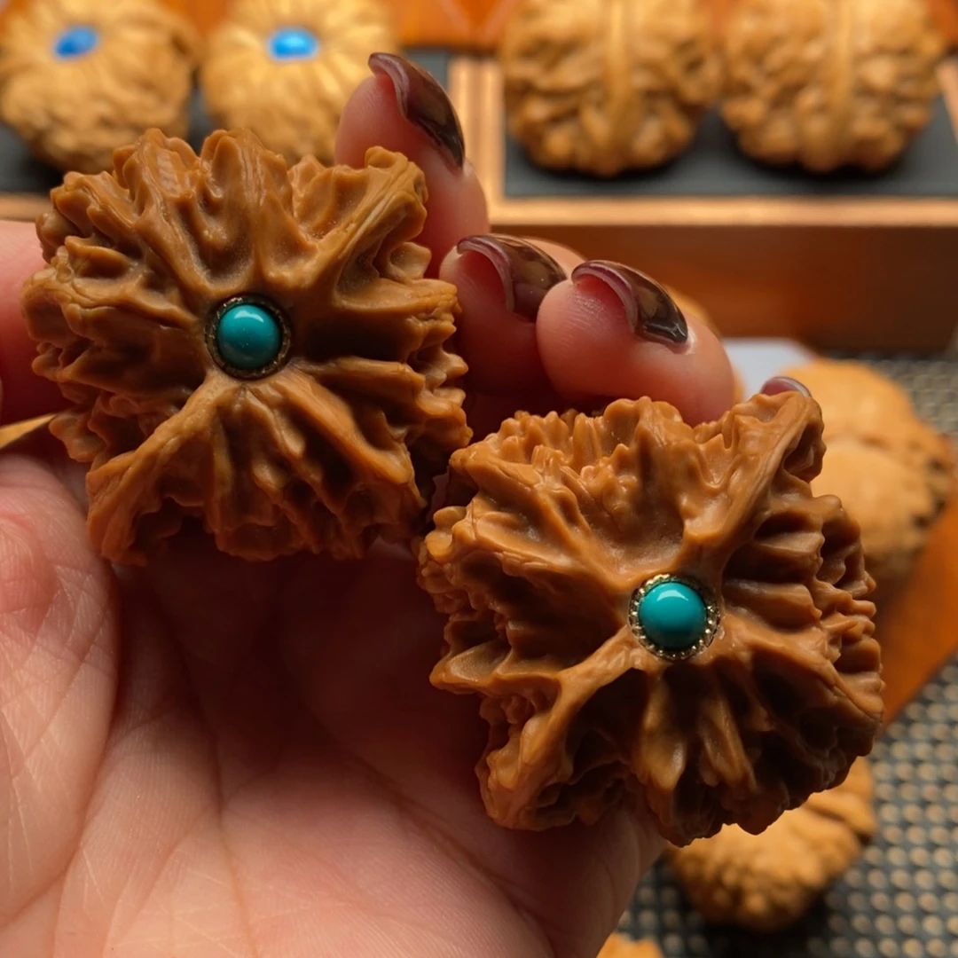 文玩核桃把件注***心苹果园狮子头