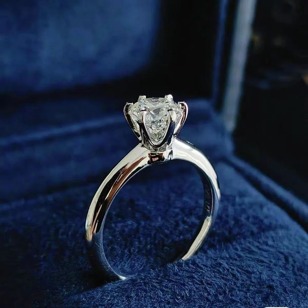 925银莫桑石银制品 【T家】0.5-5卡奢华订婚求婚结婚轻奢时尚