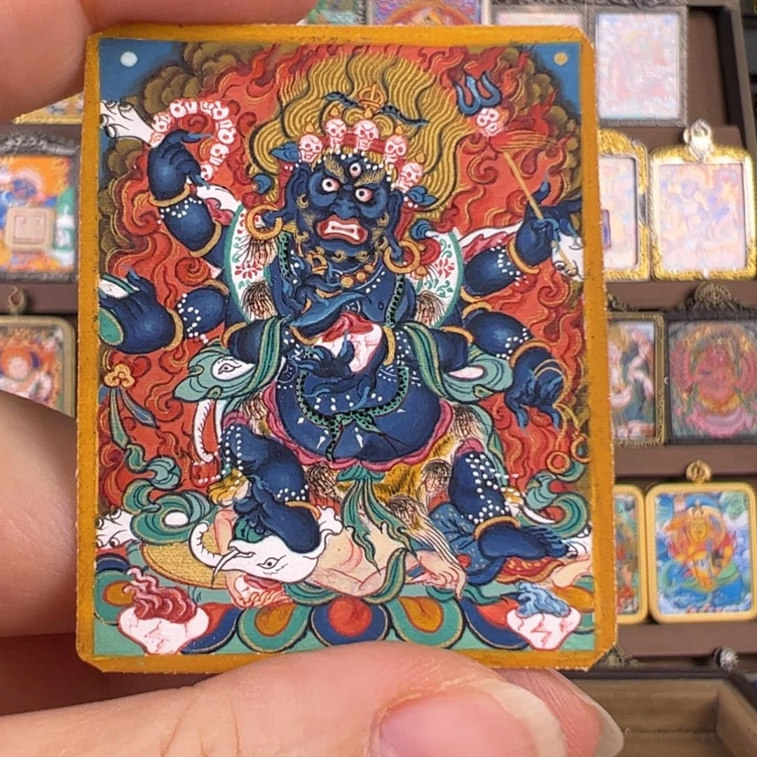 抽***家吊坠大黑天唐卡绘画
