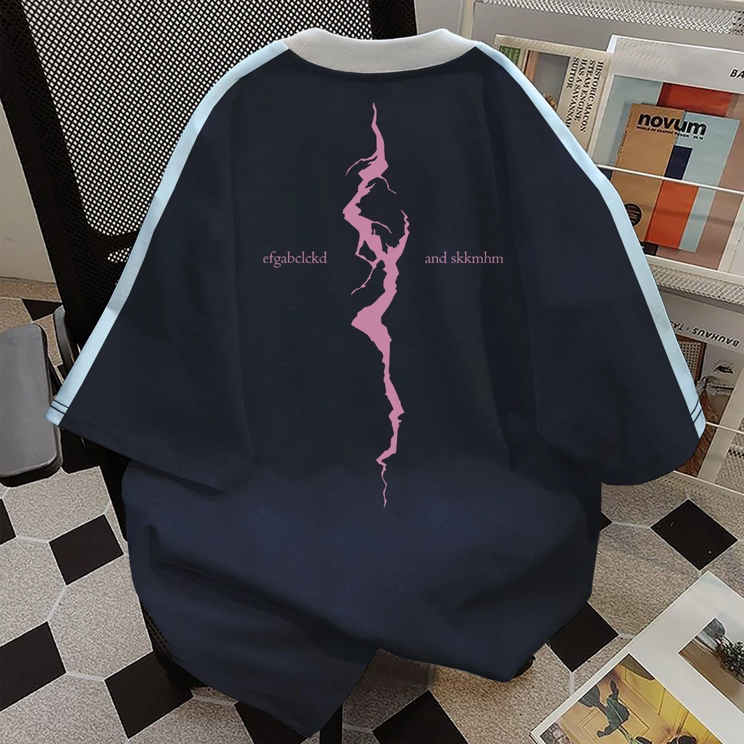 100%纯棉2025年夏季小众ins美式上衣趣味印花休闲宽松短袖t恤女