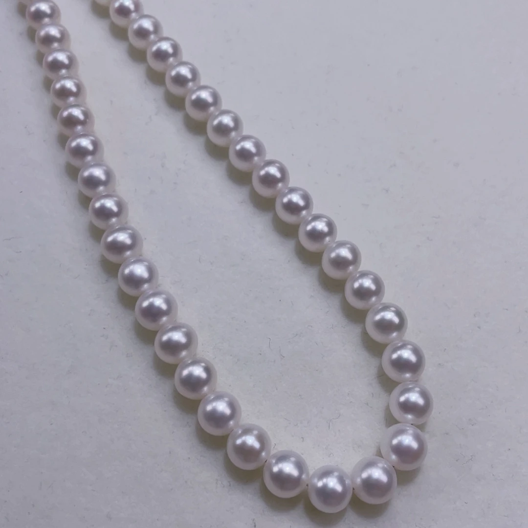 淡水珍珠银S925镶嵌颈饰7-8丝绸白婴儿肌巨亮巨干净