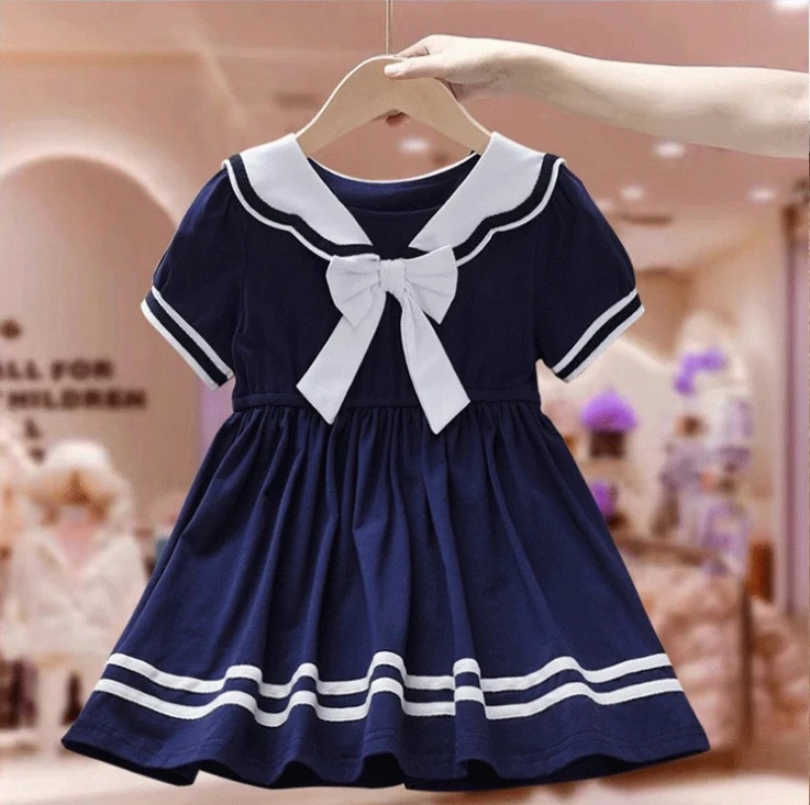 新品巴拉巴拉女童夏季学院风连衣裙2025女孩休闲公主裙儿童纯棉韩