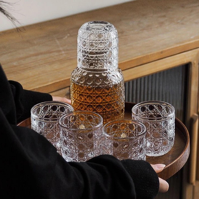 一壶四杯复古冷水壶家用凉水壶玻璃杯套装高颜值diy饮品果汁泡茶