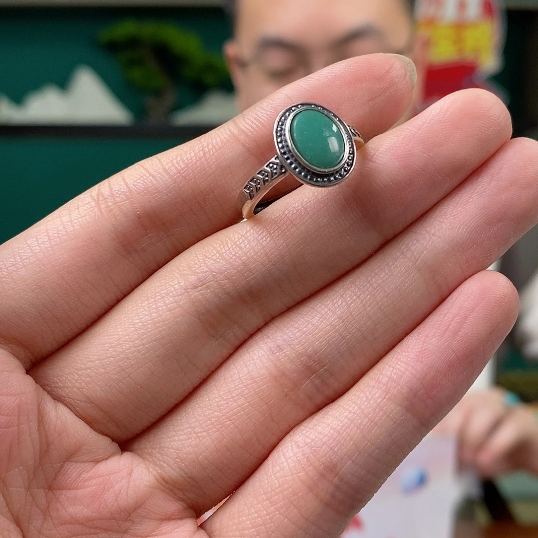 绿松石银S925镶嵌珠宝奇石52