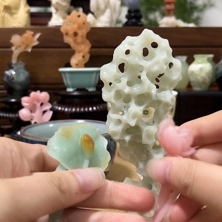 小****印石青田石太湖1荷花1荷叶1