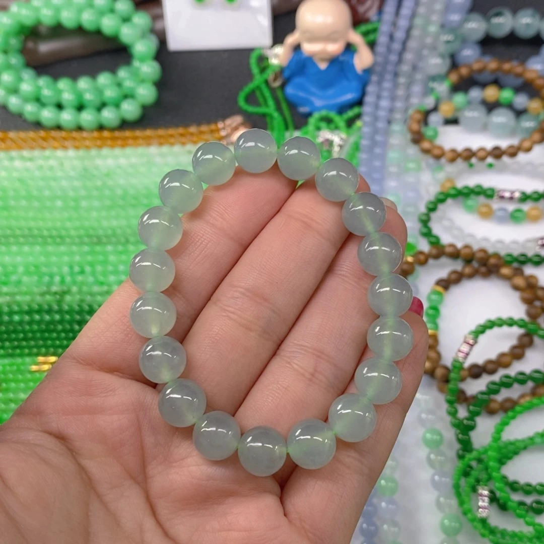 颈饰未镶嵌翡翠缅甸天然翡翠冰晴手链10