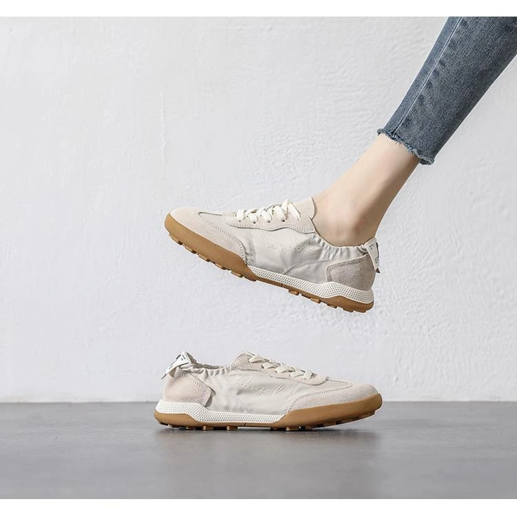 轻便德训鞋正品透气阿甘鞋女百搭休闲鞋芭蕾运动2025今年流行鞋子