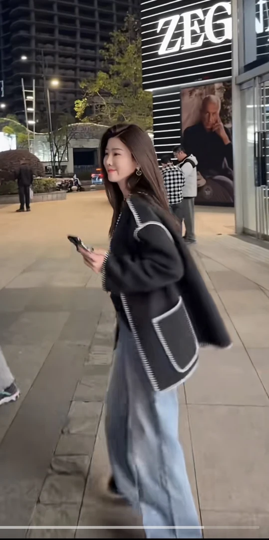 YOUCAI冬季｜灰色明线羊毛大衣