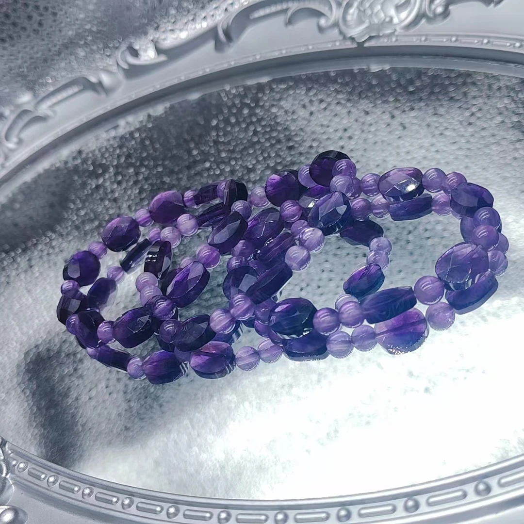 天然紫水晶9-10mm设计款手链多样性发其一SX267