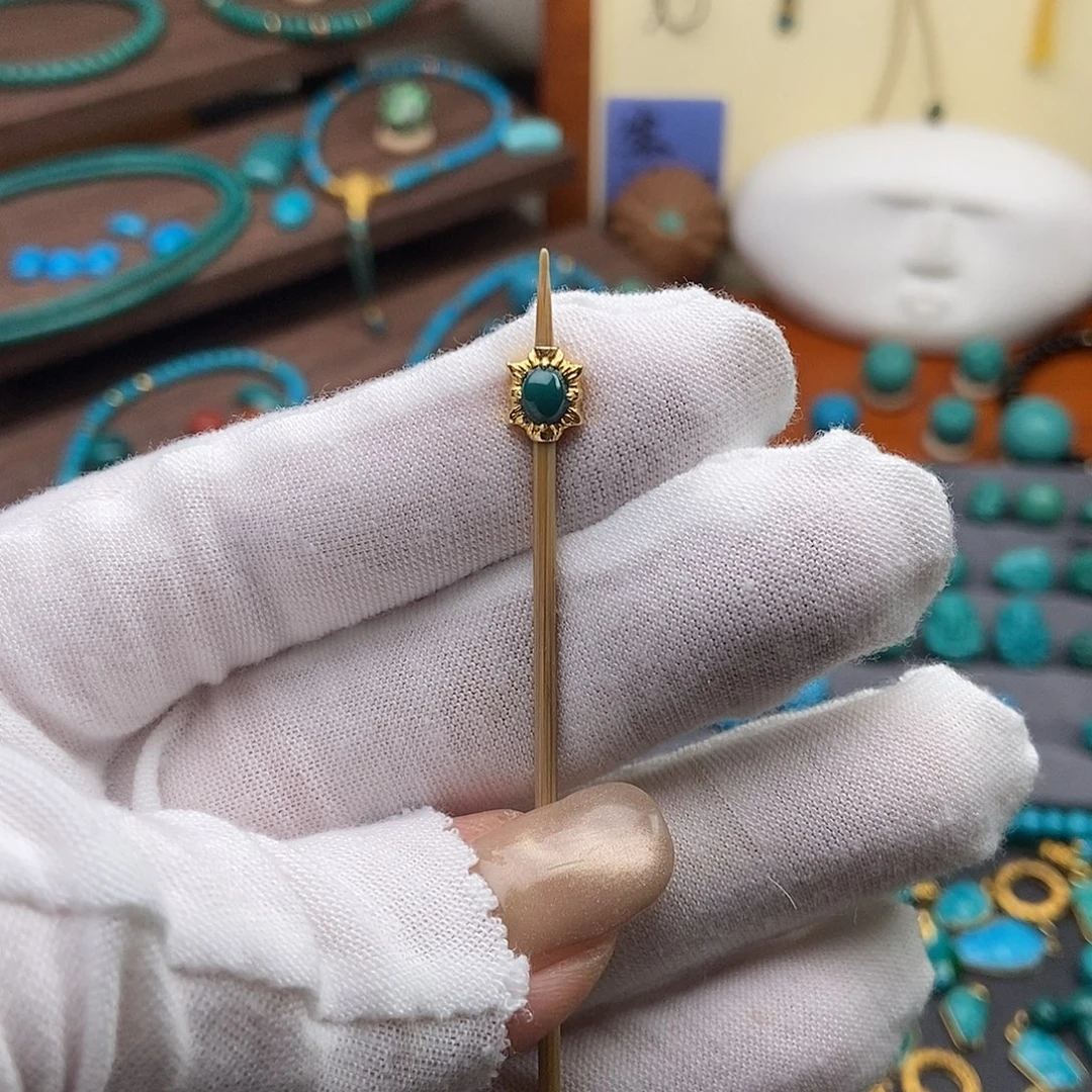 绿松石18K金镶嵌绿松石配饰h